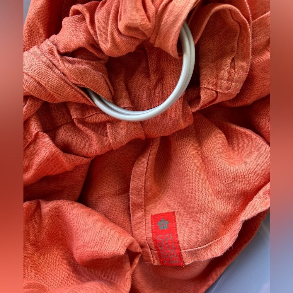 Sakura Bloom Linen Ring Sling - sundown